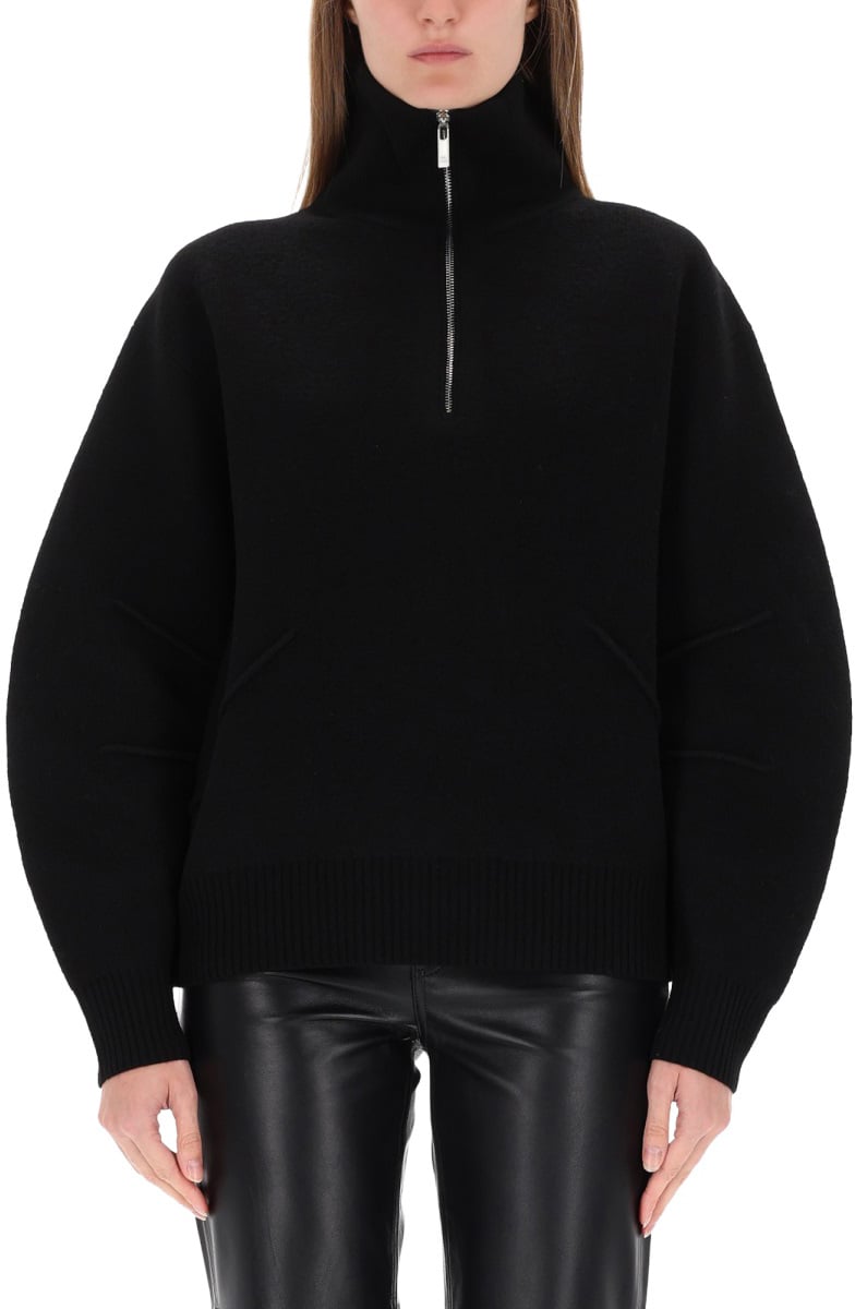 Helmut Lang ZIPPERED "APEX" JERSEY Zwart