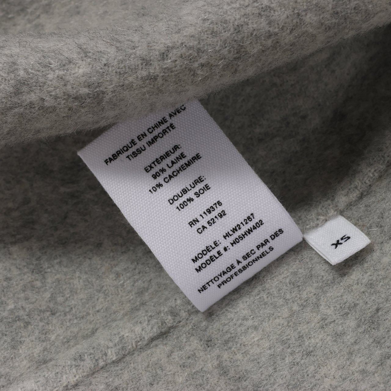 Helmut Lang Helmut Lang Double-Face Wool Coat in Grey, Size XS Grijs