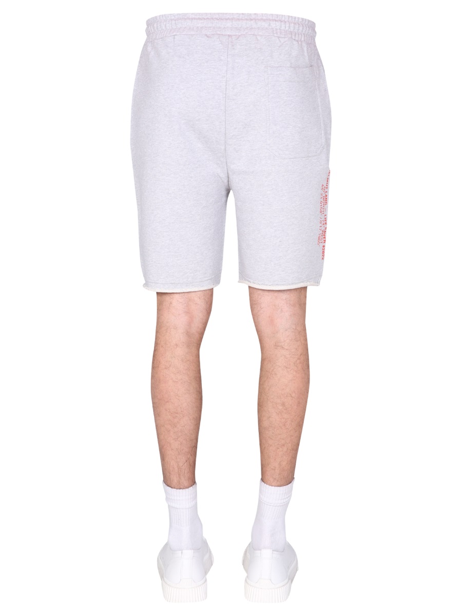 Helmut Lang Cotton Fleece Bermuda Shorts with Adjustable Waist Wit