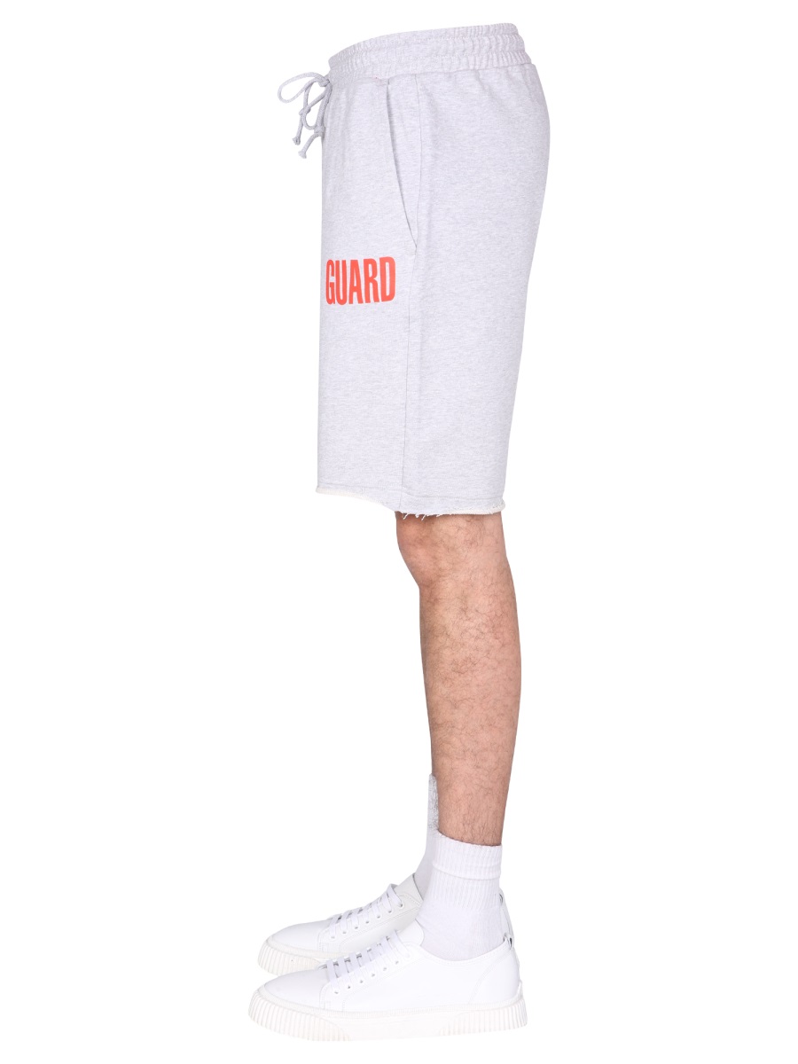 Helmut Lang Cotton Fleece Bermuda Shorts with Adjustable Waist Wit