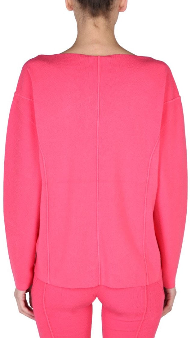 Helmut Lang V-Neck Sweater With Contrast Profile Maroon