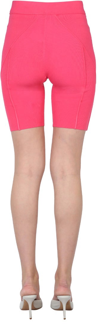Helmut Lang High-Waisted Cyclist Bermuda Shorts Maroon