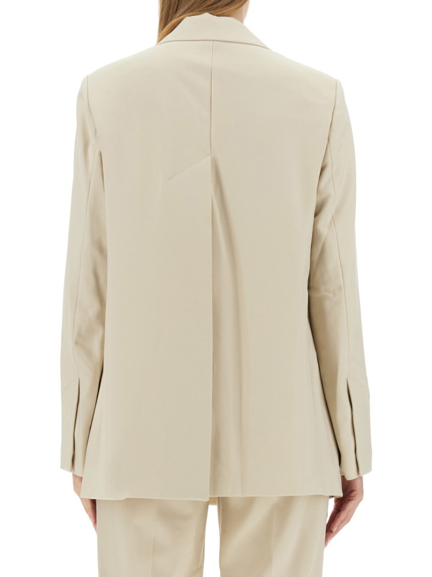 Helmut Lang Tailored Jacket With Notched Lapel And Distinctive Logo Neutraal