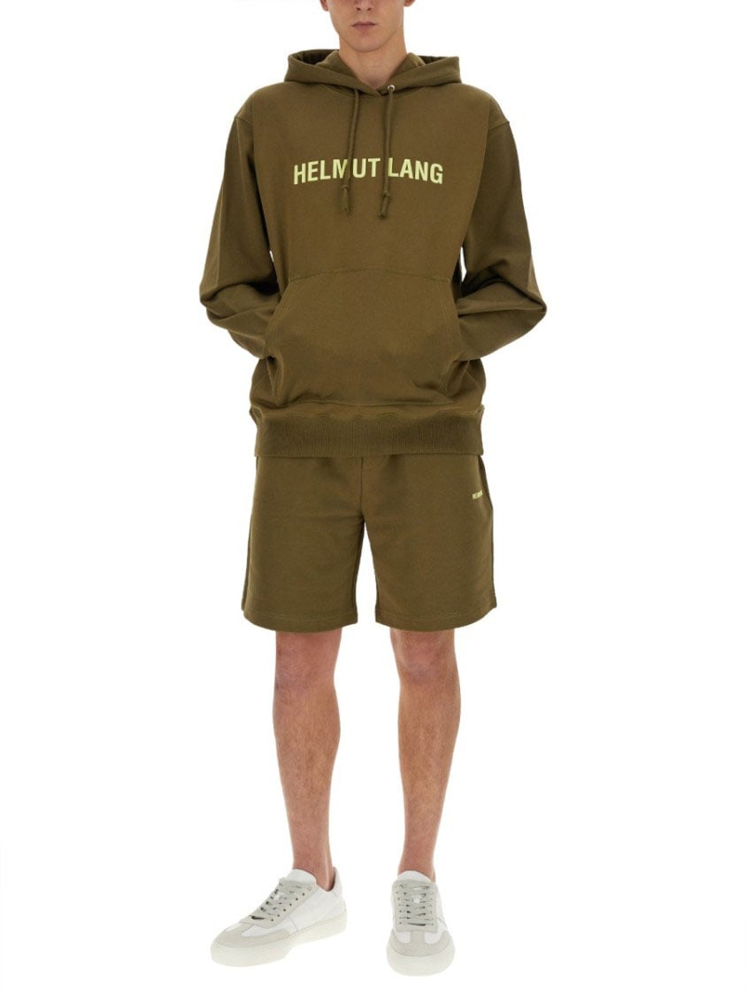 Helmut Lang Crewneck Sweatshirt With Bold Logo Detail Groen