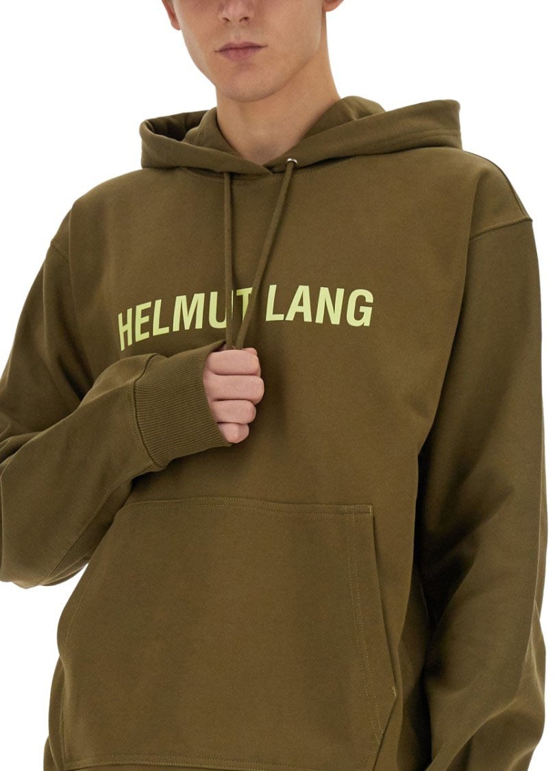 Helmut Lang Crewneck Sweatshirt With Bold Logo Detail Groen