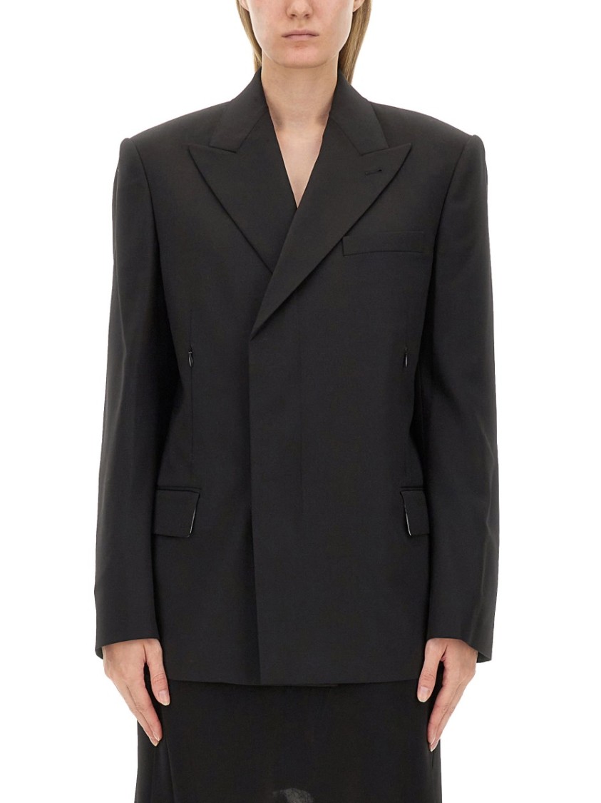 Helmut Lang Oversize Fit Double-Breasted Jacket Zwart