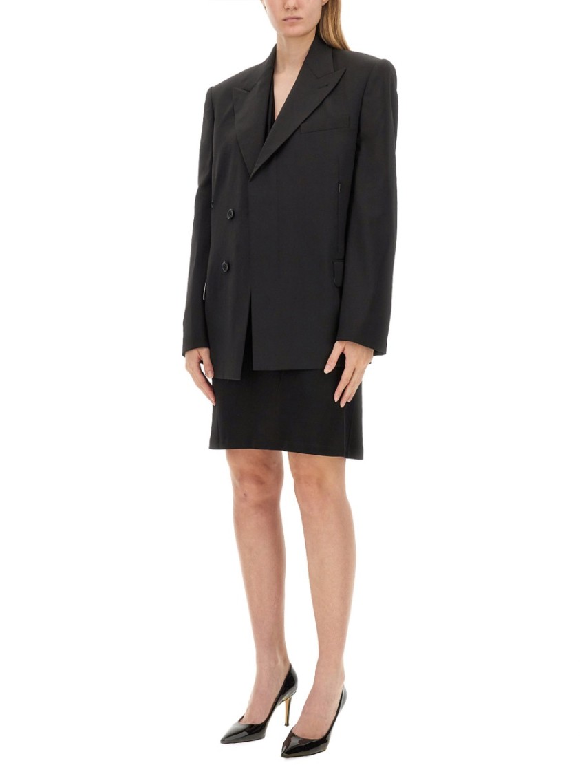 Helmut Lang Oversize Fit Double-Breasted Jacket Zwart