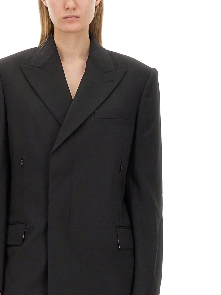 Helmut Lang Oversize Fit Double-Breasted Jacket Zwart