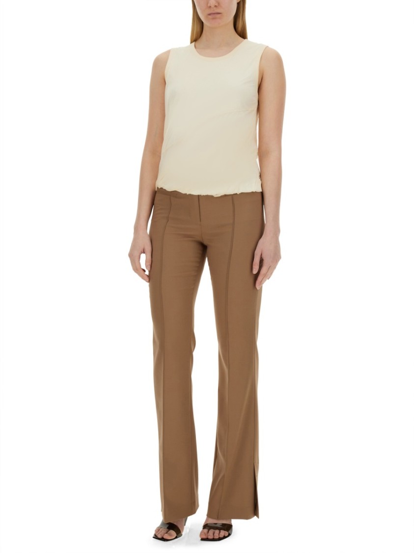 Helmut Lang Relaxed Fit Cotton Tank Top With Frayed Hem Neutraal