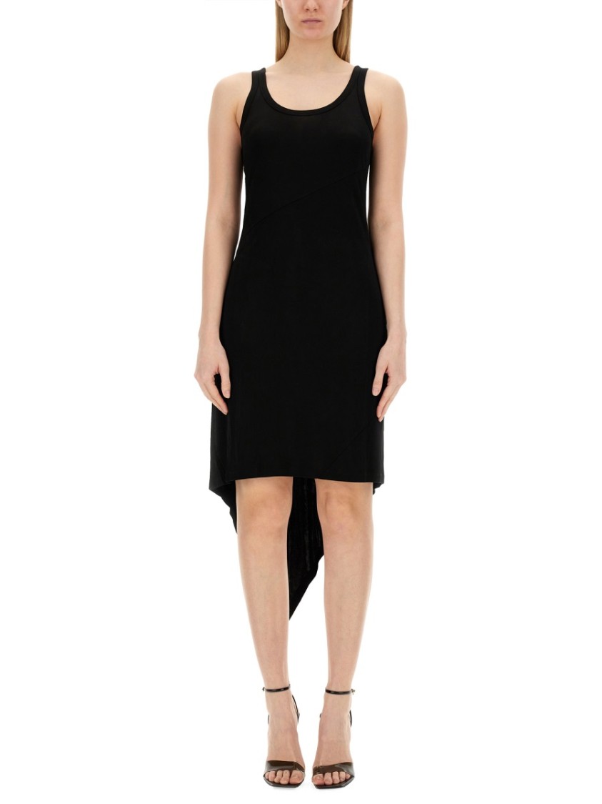 Helmut Lang Asymmetrical Hem Jersey Camisole Dress Zwart