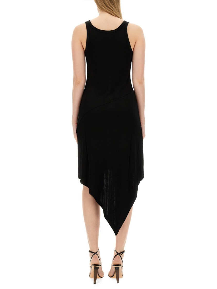 Helmut Lang Asymmetrical Hem Jersey Camisole Dress Zwart