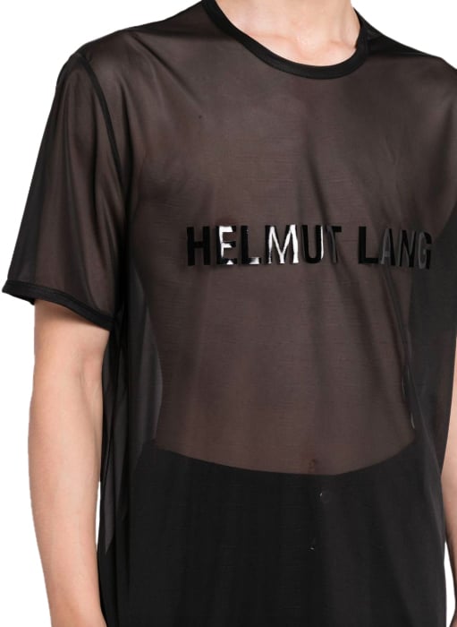 Helmut Lang Logo Tee Chiffon Black Zwart