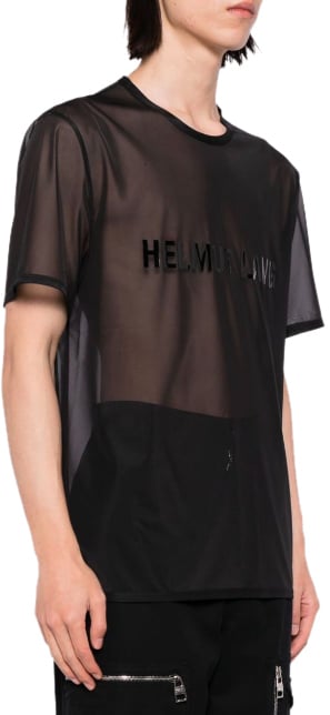 Helmut Lang Logo Tee Chiffon Black Zwart