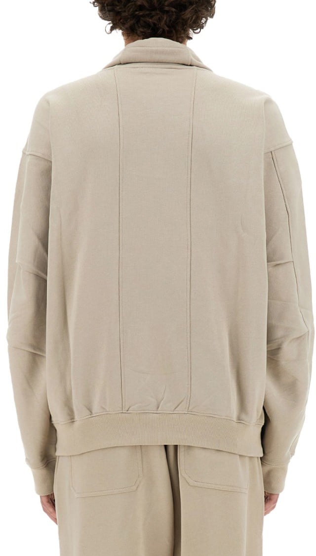 Helmut Lang Half-Zip Sweatshirt With High Collar Neutraal