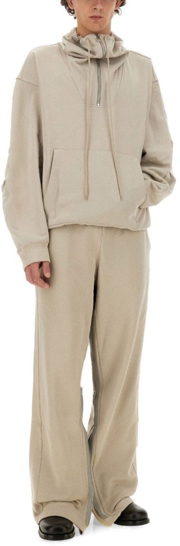 Helmut Lang Half-Zip Sweatshirt With High Collar Neutraal