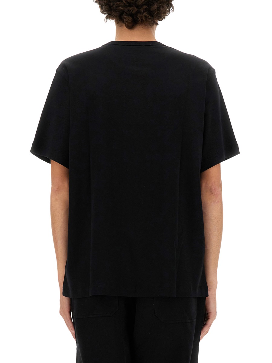 Helmut Lang Relaxed Fit Crew Neck T-Shirt with Embossed Logo Zwart