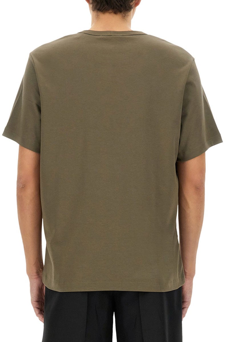 Helmut Lang Regular Fit T-Shirt with Tonal Logo Embossing Grijs
