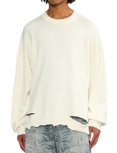 Helmut Lang Rib Crewneck Ivory Divers