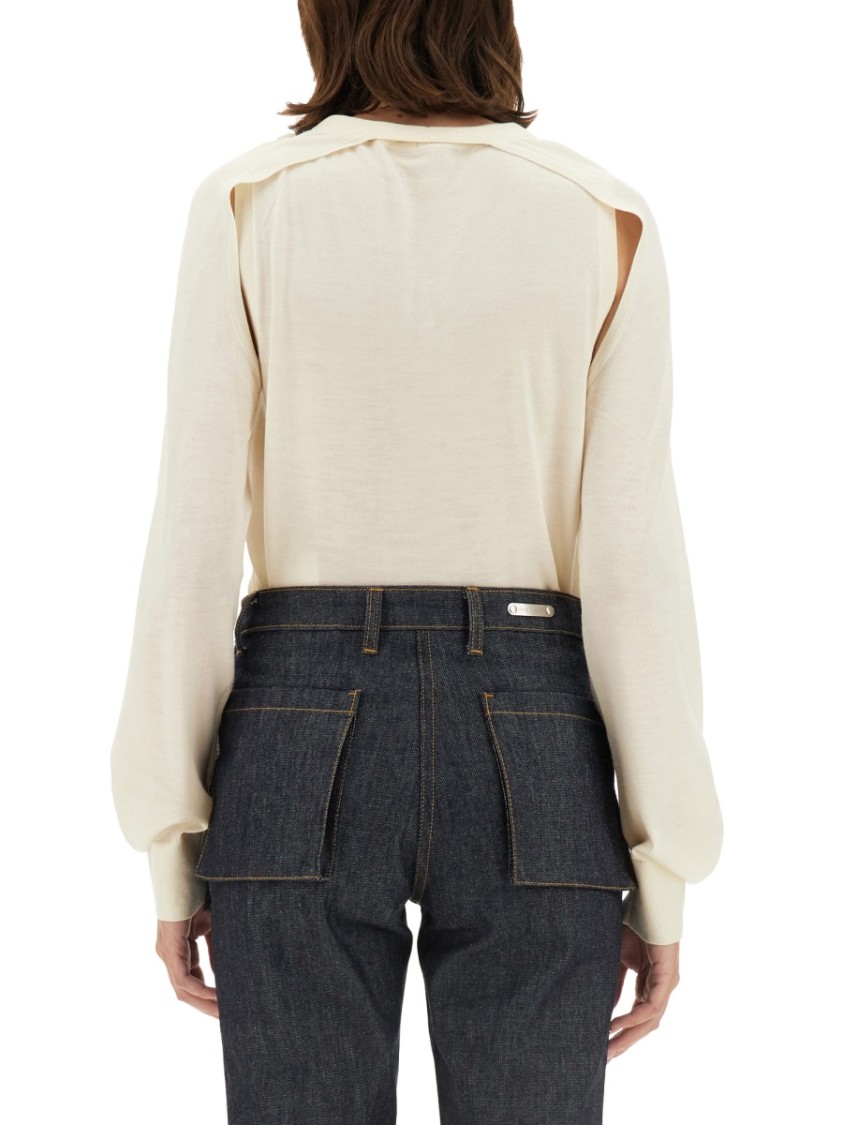 Helmut Lang Relaxed-Fit Wool And Silk Blend Top Neutraal