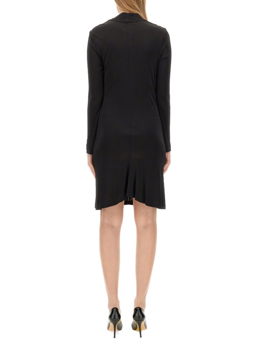 Helmut Lang Slim-Fit Black Jersey Dress Zwart