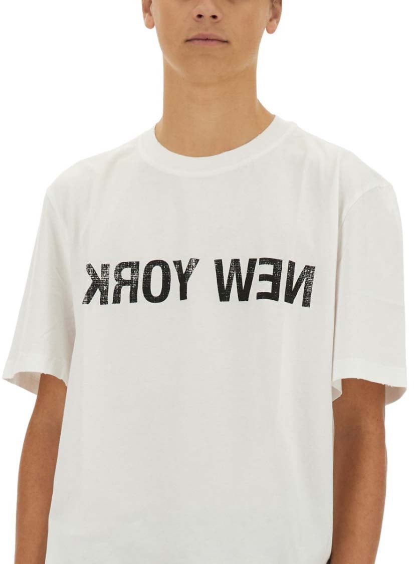 Helmut Lang Bold Graphic Logo T-Shirt Wit