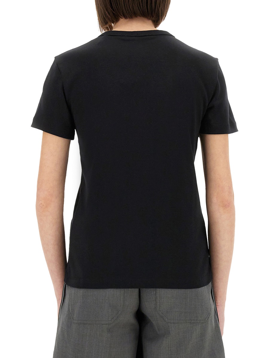 Helmut Lang Fitted Black T-Shirt With Embossed Logo And Timeless Silhouette Zwart