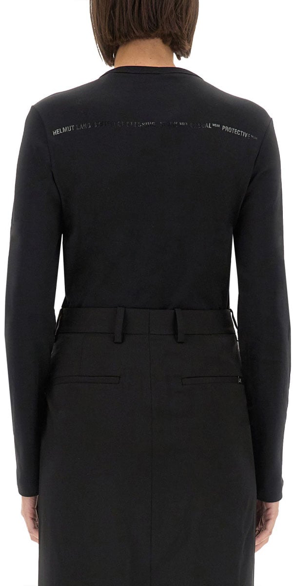 Helmut Lang Long-Sleeve Slim Fit T-Shirt Zwart