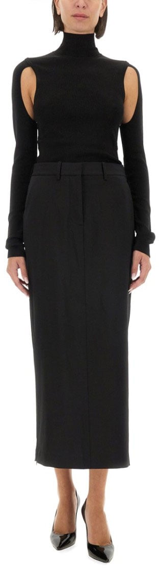 Helmut Lang High Neck Slim-Fit Top Zwart