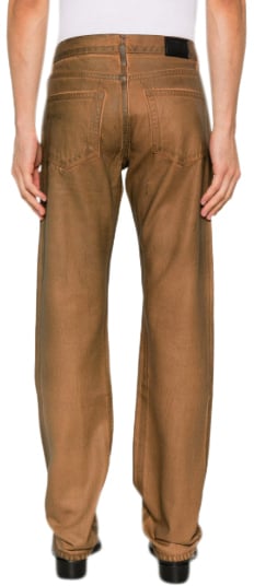 Helmut Lang Worker Jean Ecru Waxed Oil Stain Oranje