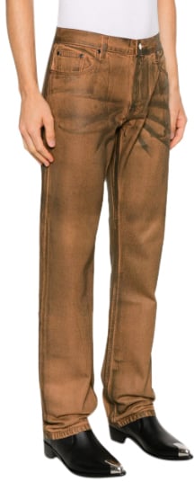Helmut Lang Worker Jean Ecru Waxed Oil Stain Oranje