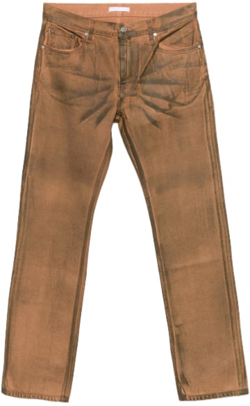 Helmut Lang Worker Jean Ecru Waxed Oil Stain Oranje