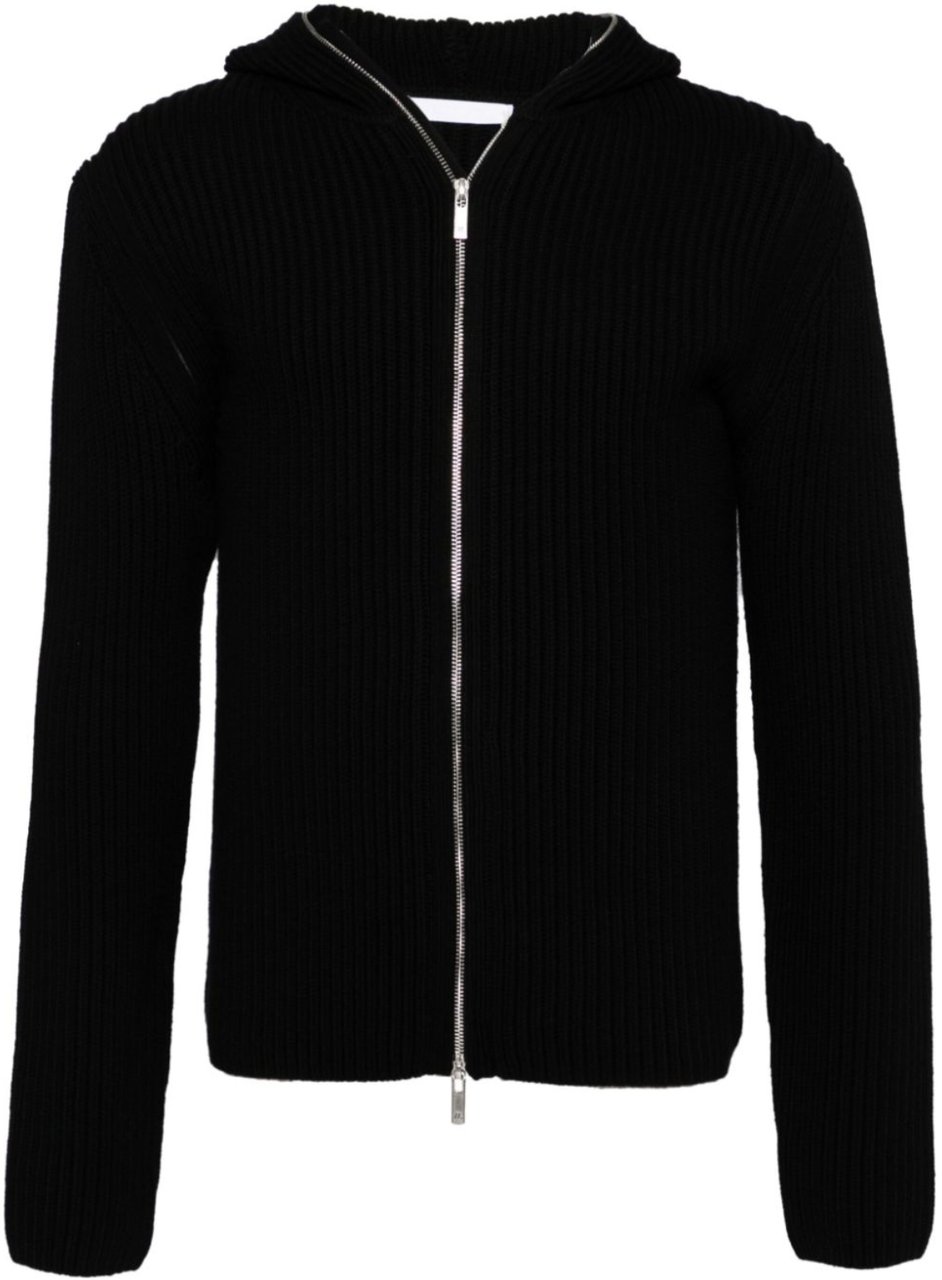 Helmut Lang De Safety Zip Up Woo Black Zwart