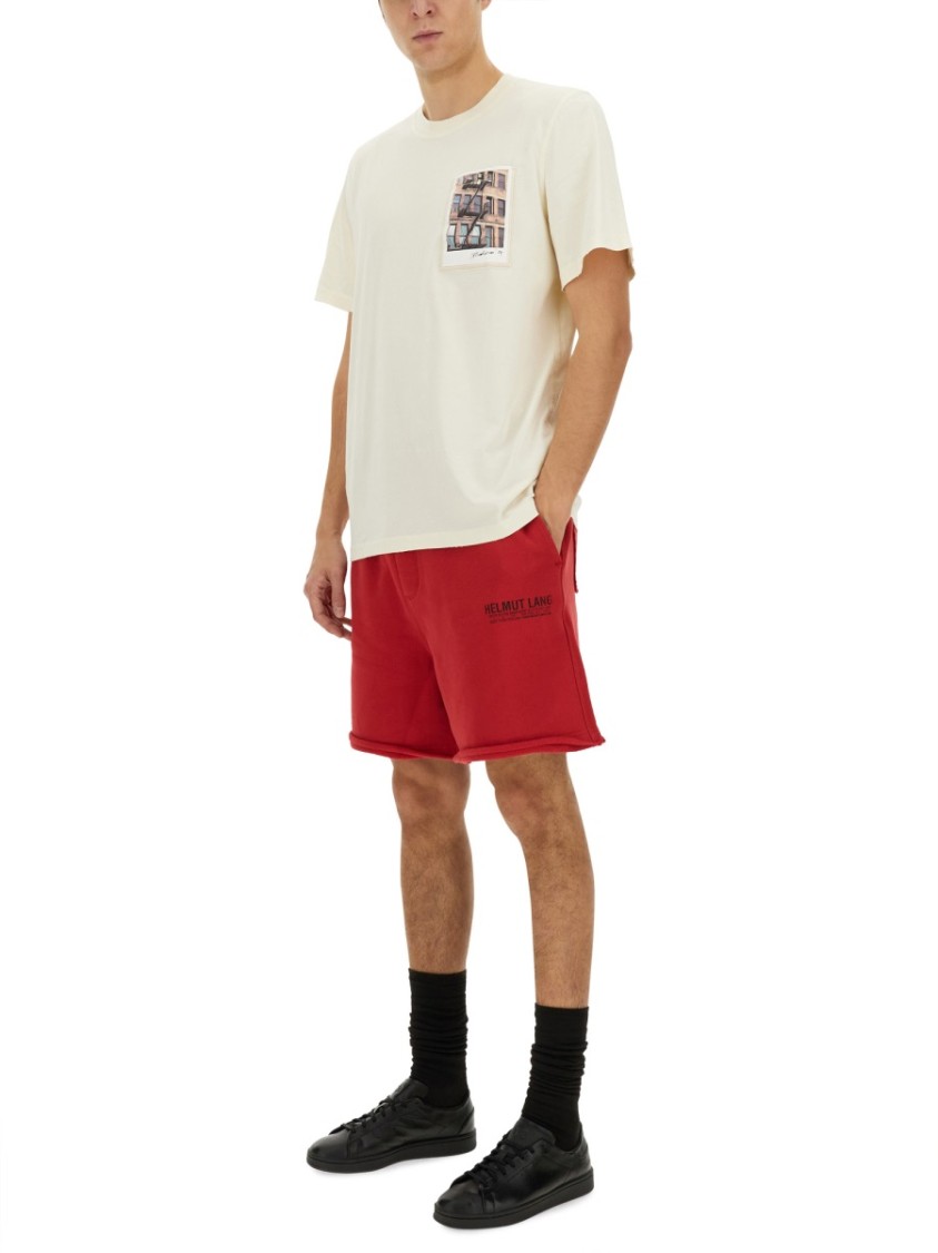 Helmut Lang "Postcard Building" T-Shirt Wit