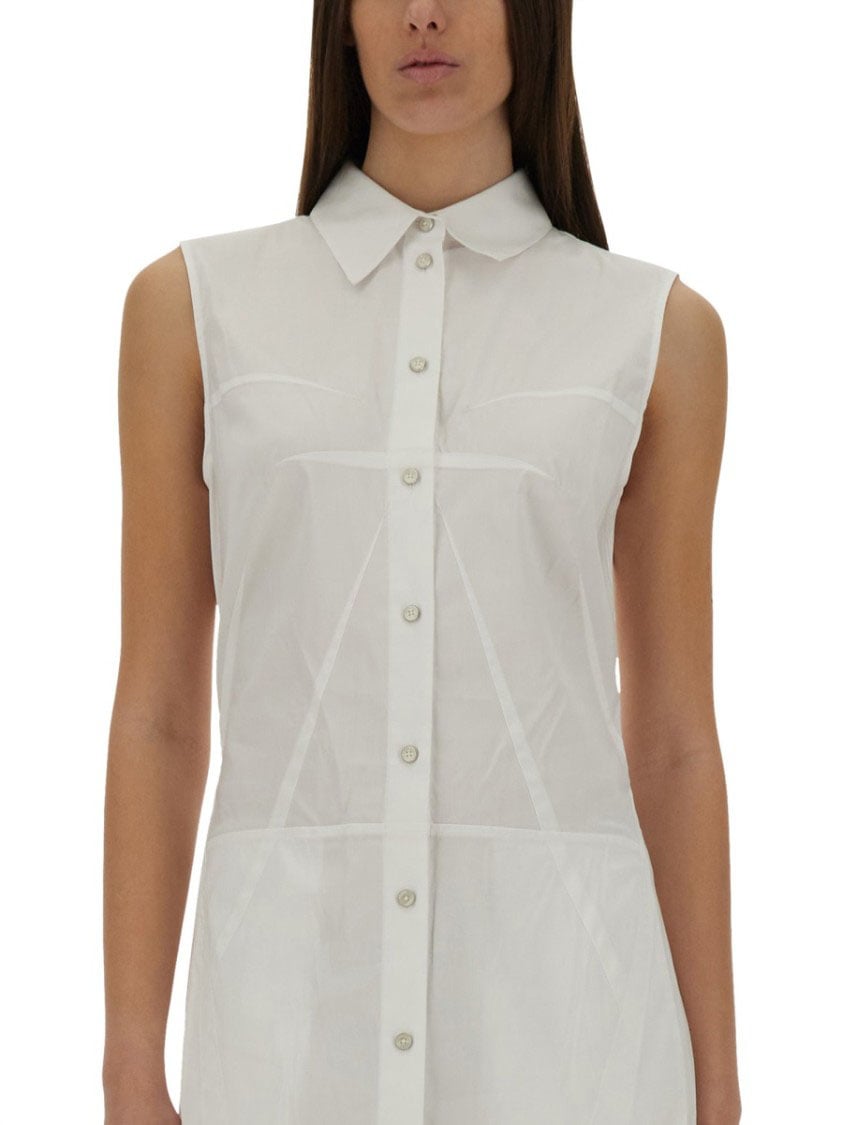 Helmut Lang Bustier Shirt Dress Wit