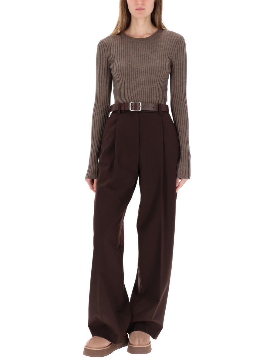 Helmut Lang Ribbed Open Back Knit Top Grijs