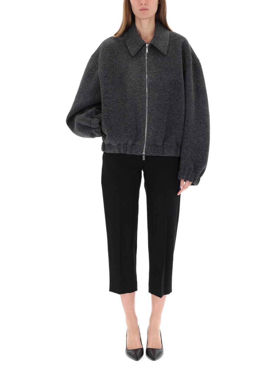 Helmut Lang Shell Boxy Oversized Bomber Jacket Zwart