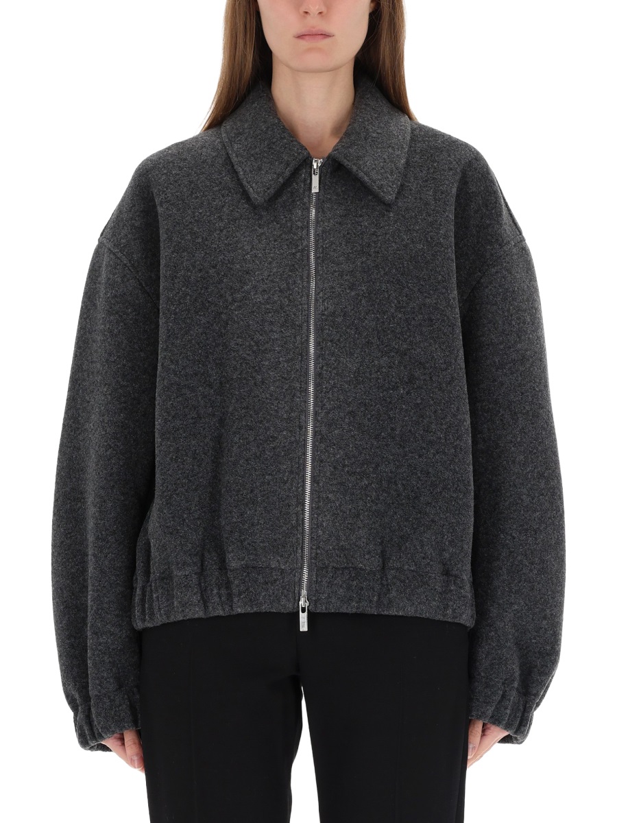 Helmut Lang Shell Boxy Oversized Bomber Jacket Zwart