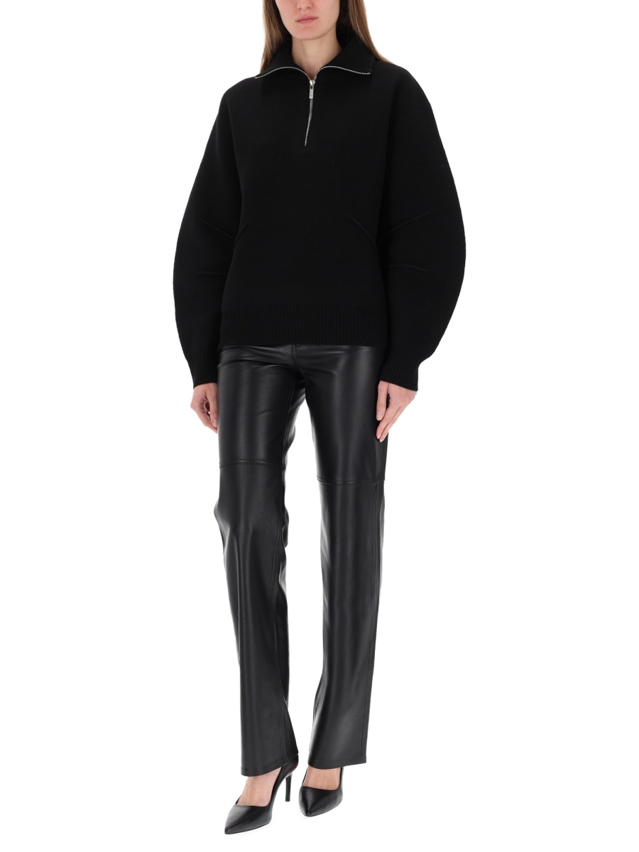 Helmut Lang Apex High Collar Zip-Up Sweater Zwart