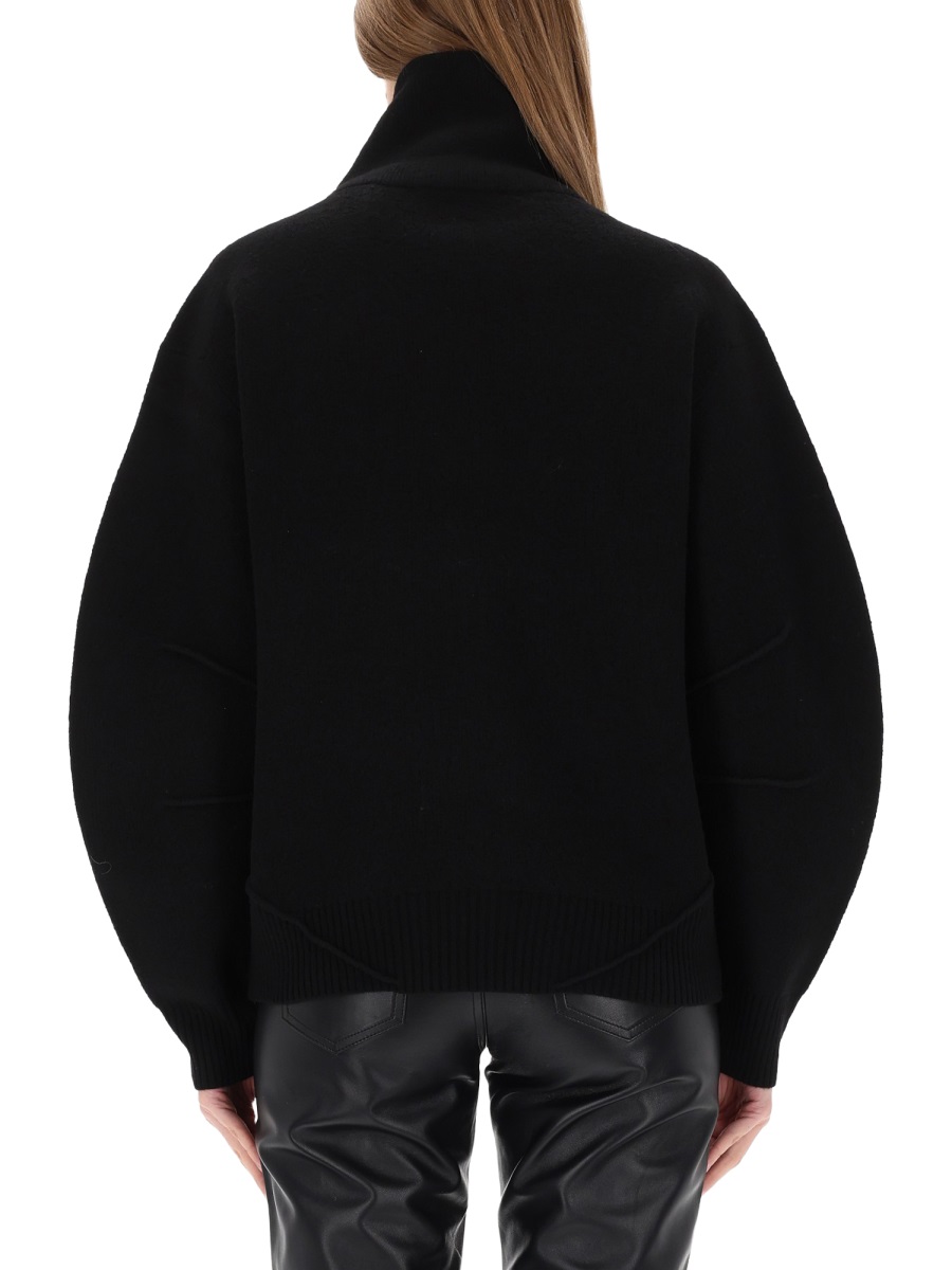 Helmut Lang Apex High Collar Zip-Up Sweater Zwart