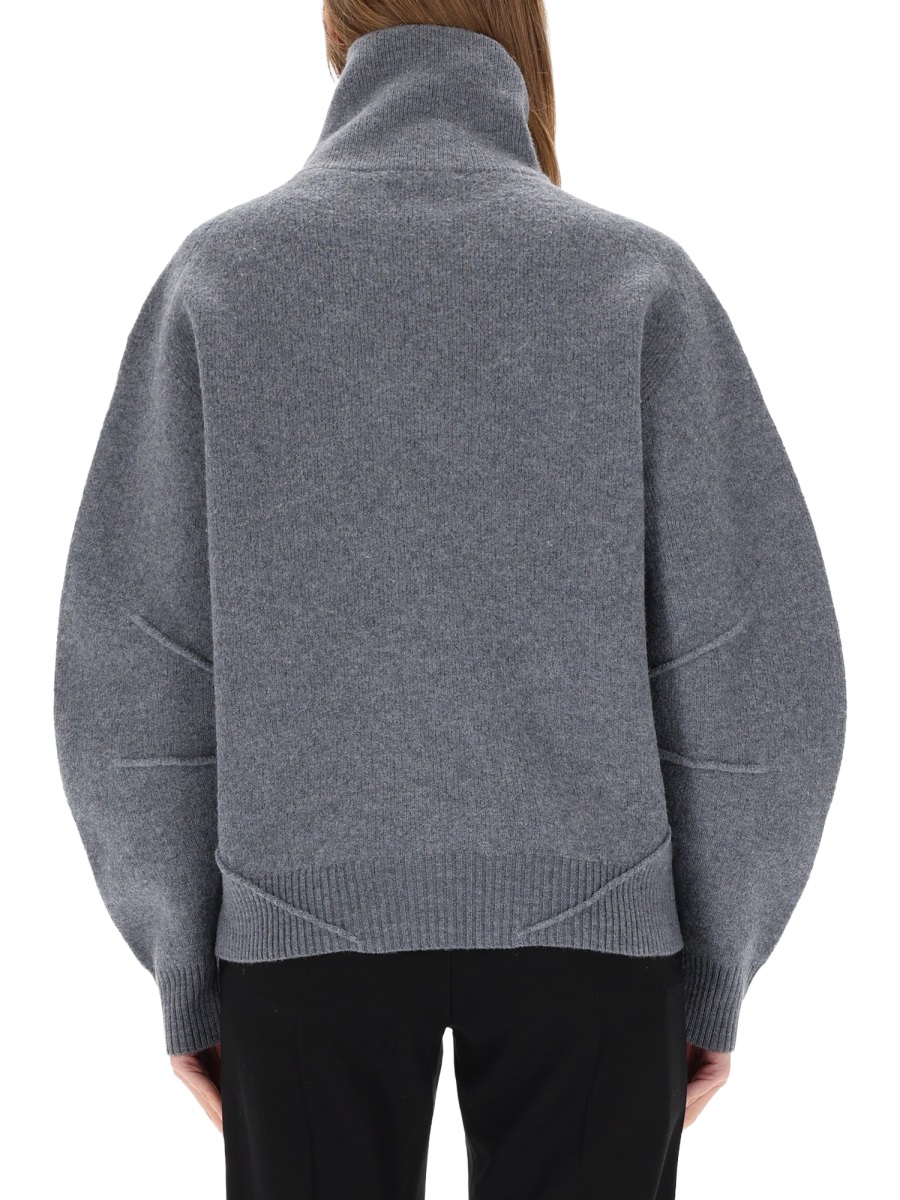 Helmut Lang Apex High Zippered Collar Sweater Grijs