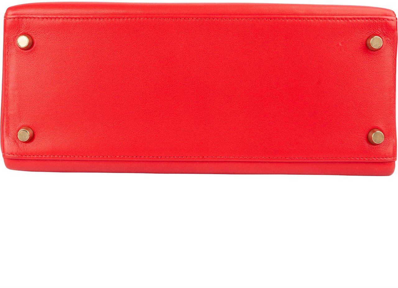 Hermès Rouge Swift Leather Kelly 28 Handbag Rood
