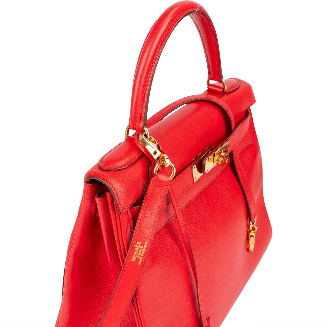 Hermès Rouge Swift Leather Kelly 28 Handbag Rood