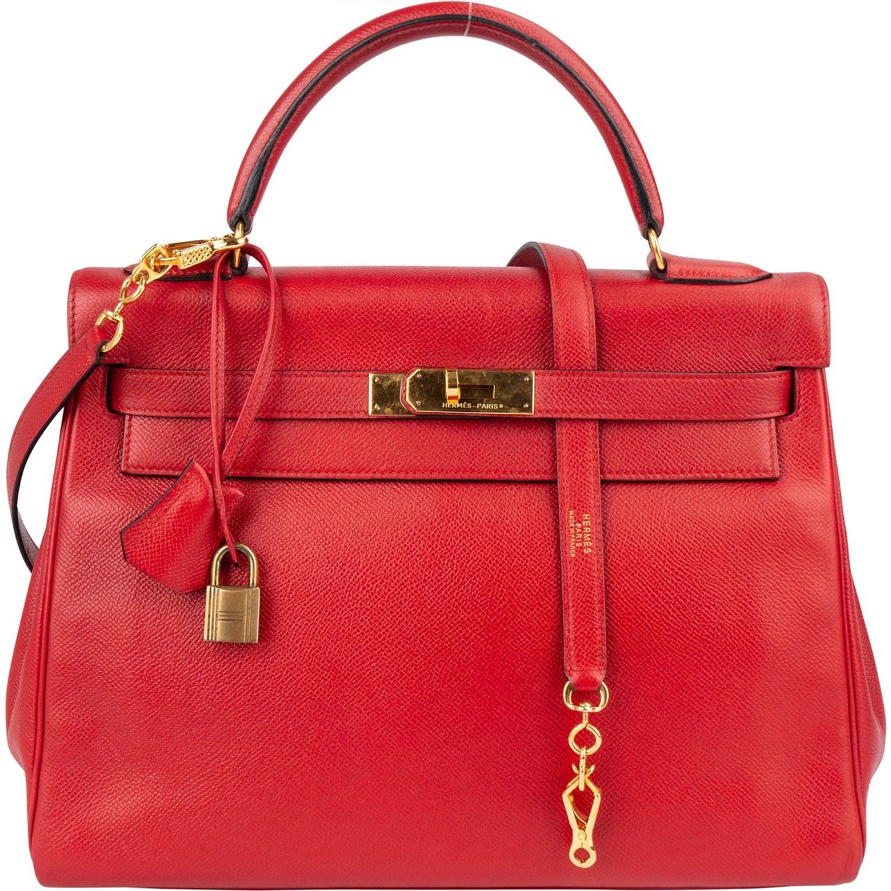 Hermès Hermès Rouge Courchevel Leather Kelly 32 Handbag Rood