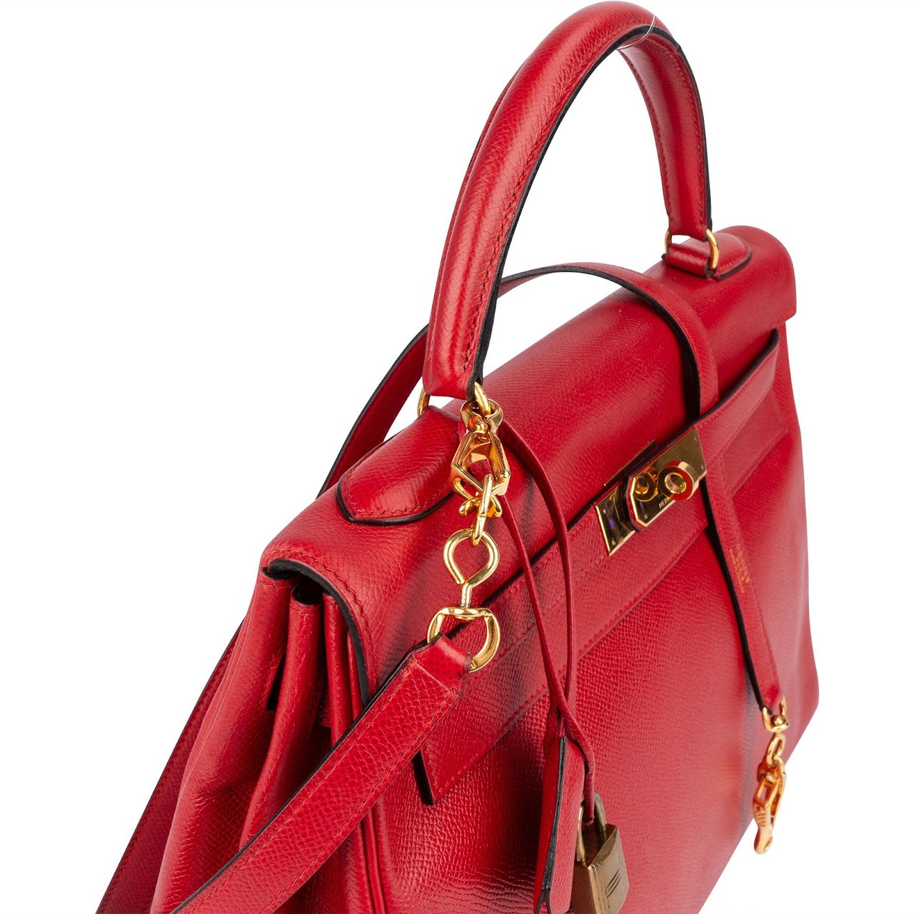 Hermès Hermès Rouge Courchevel Leather Kelly 32 Handbag Rood