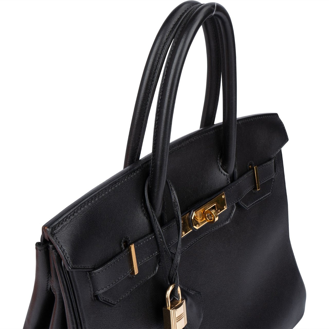 Hermès Hermès Noir Swift Leather Birkin 30 Handbag Zwart