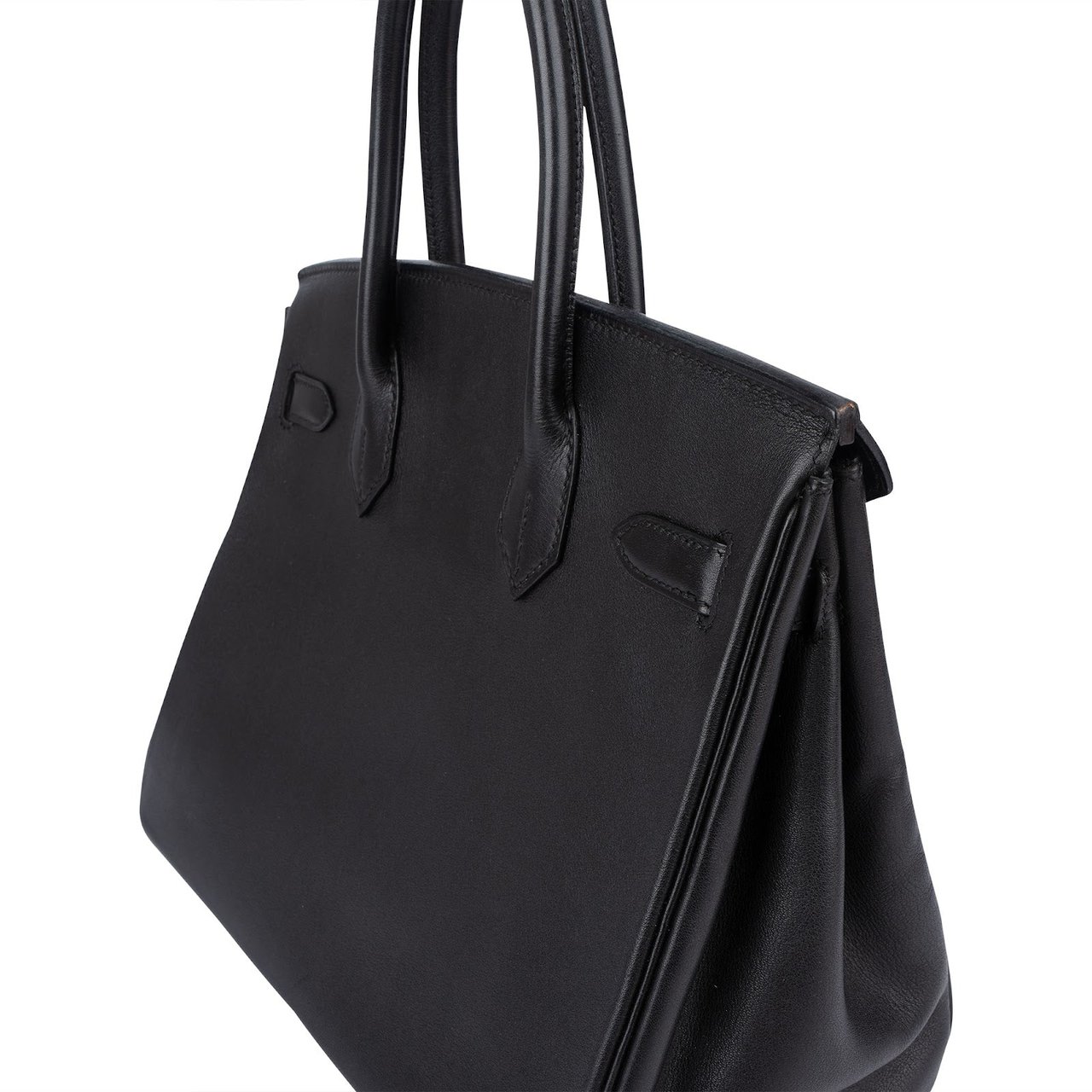 Hermès Hermès Noir Swift Leather Birkin 30 Handbag Zwart