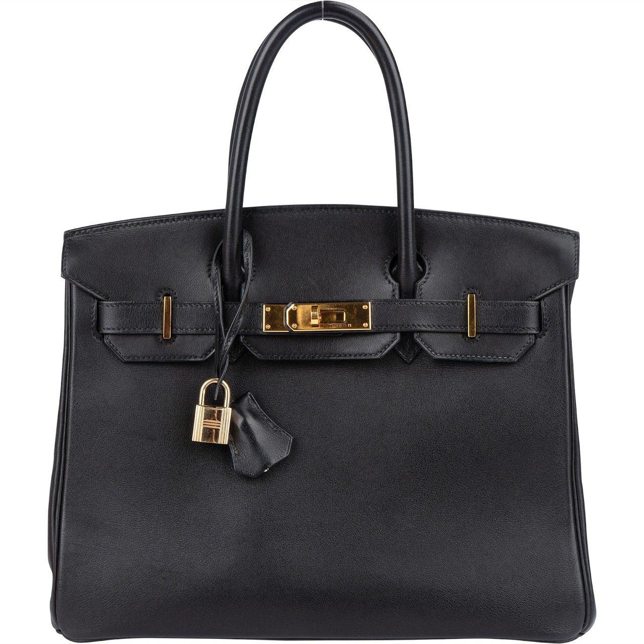 Hermès Hermès Noir Swift Leather Birkin 30 Handbag Zwart