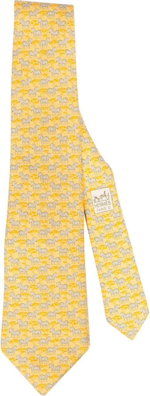 Hermès Hermès Silk Zebra Peintre Krawatte Tie Geel