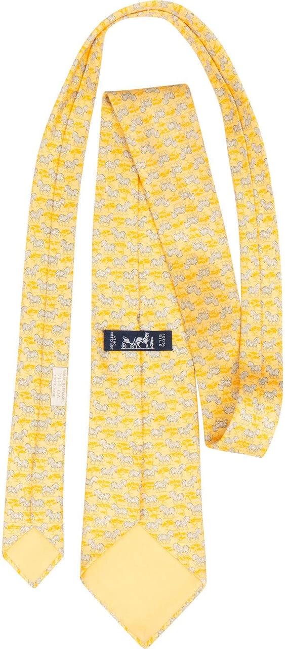 Hermès Hermès Silk Zebra Peintre Krawatte Tie Geel
