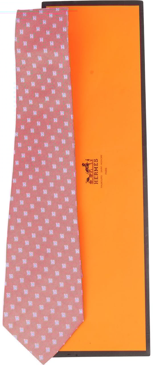 Hermès Hermès Silk Pattern Krawatte Tie Rood